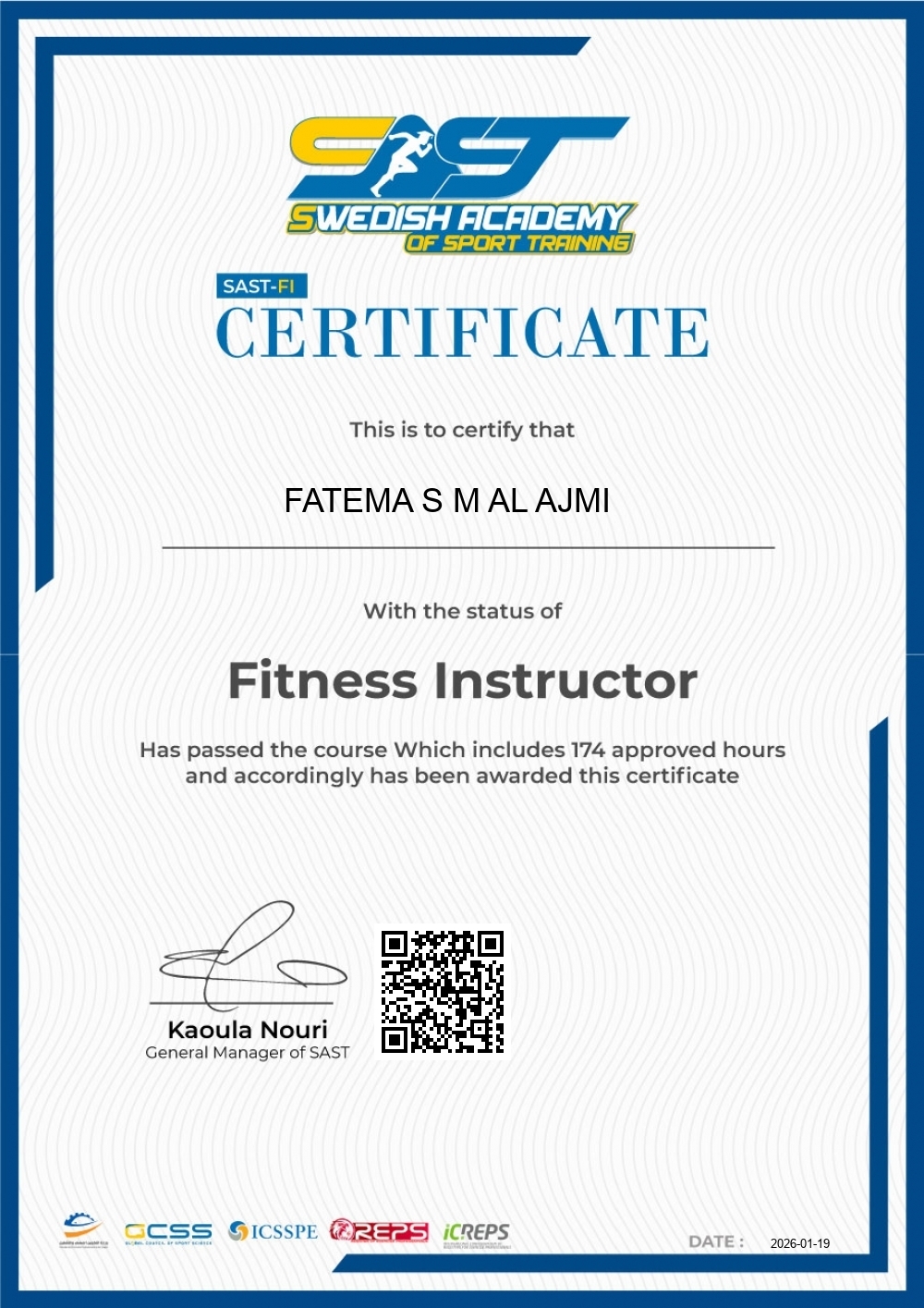 FATEMA S M AL AJMI
